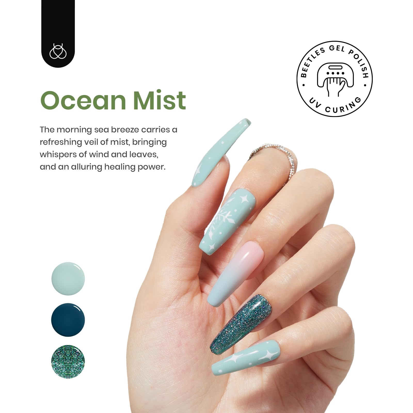 Beetles Esmalte Gel Set - acabado natural con brillo intenso.