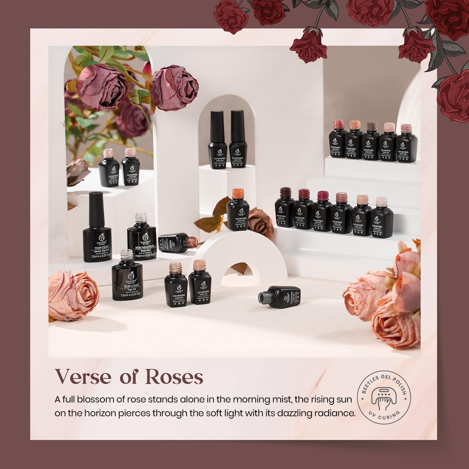 Beetles Gel Polish Set - acabados brillantes y mate para looks sofisticados.