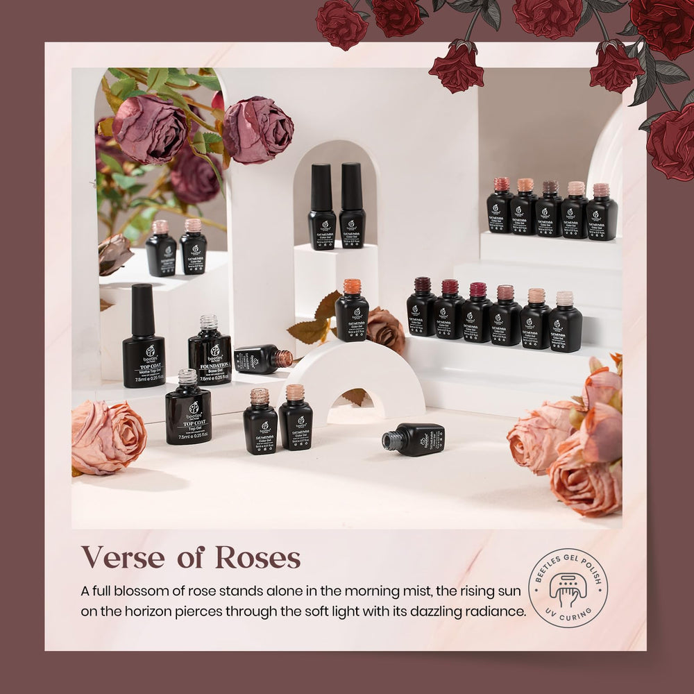 Beetles Gel Polish Set - acabados brillantes y mate para looks sofisticados.