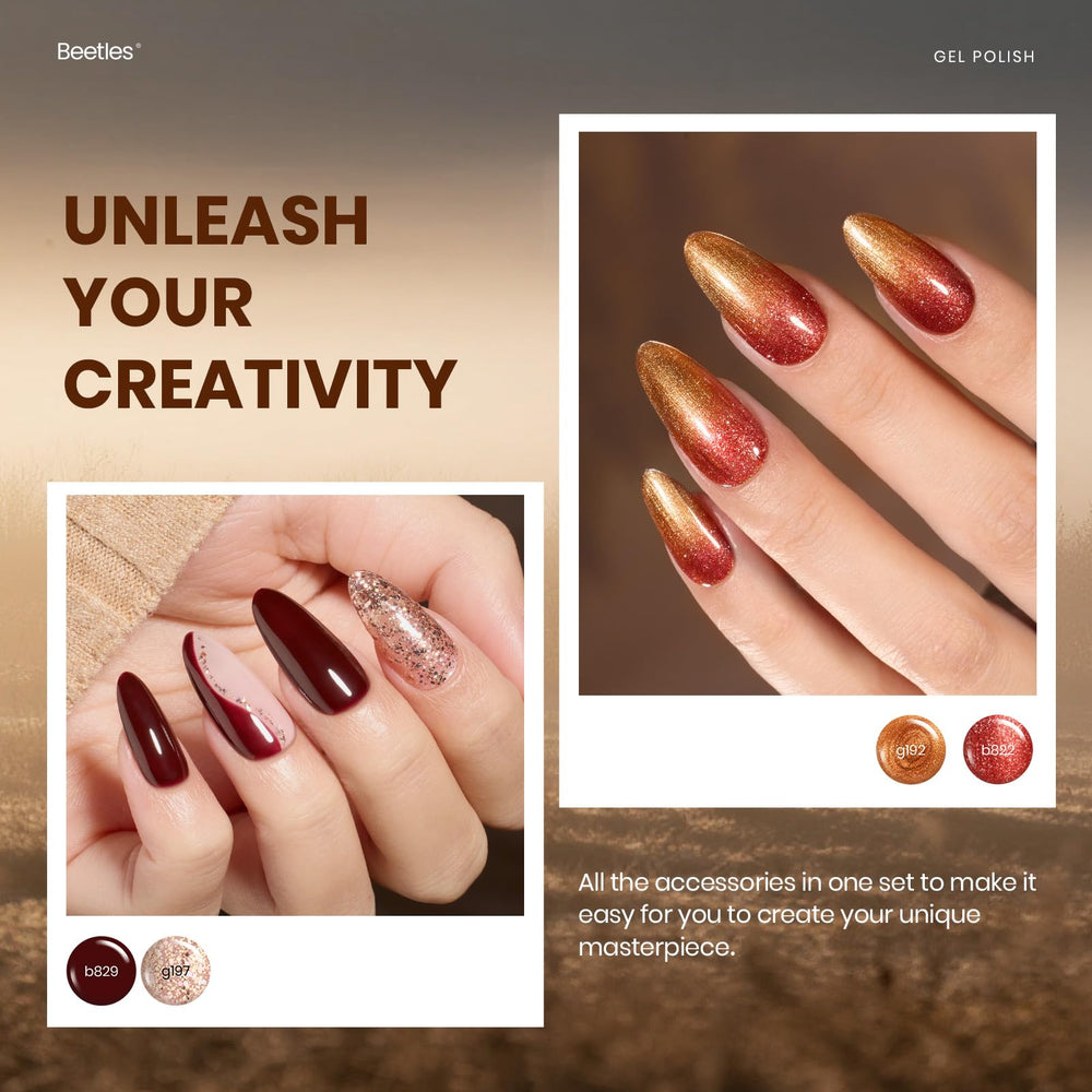 Beetles Gel Polish Set, curado en casa con lámpara para uñas duraderas.