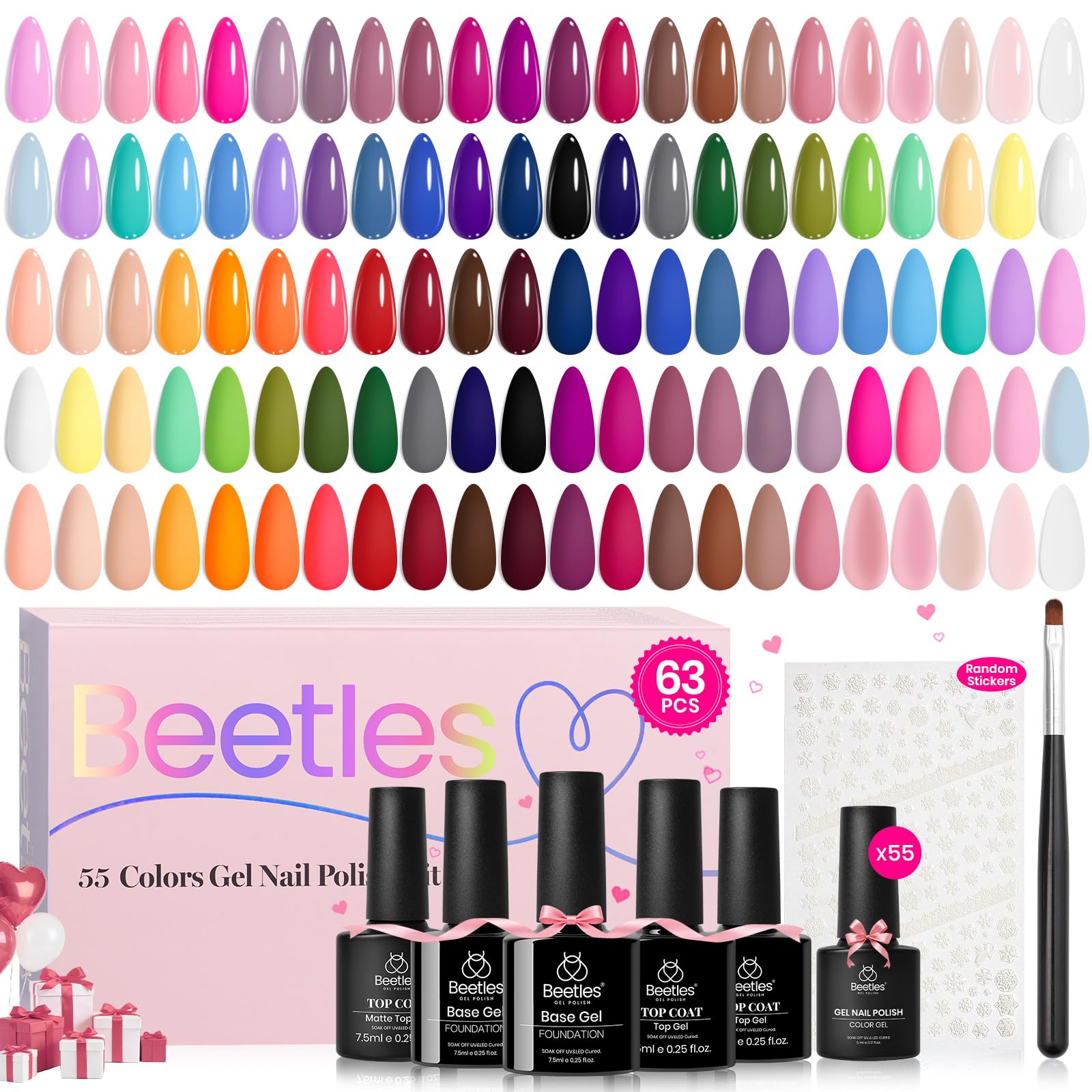 Beetles Gel Polish Set durabilidad de más de 28 días con curado adecuado