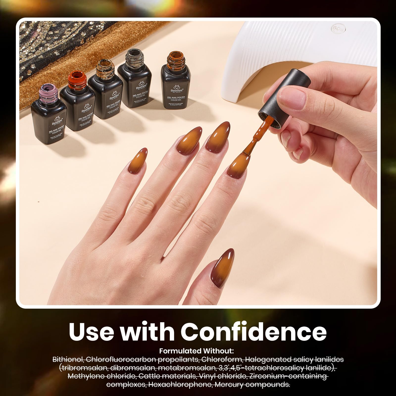 Beetles Gel Polish Set mayor durabilidad con base y capa superior