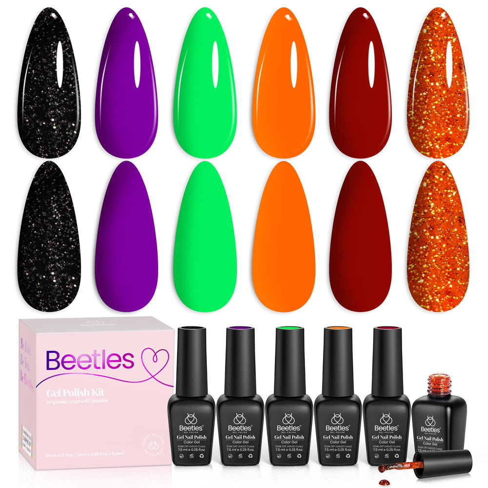 Beetles Gel Polish Set Hocus Pocus con colores vivos para uñas creativas.