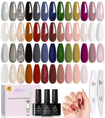 Beetles Gel Polish Set: paleta de 25 colores para invierno y manicure versátil