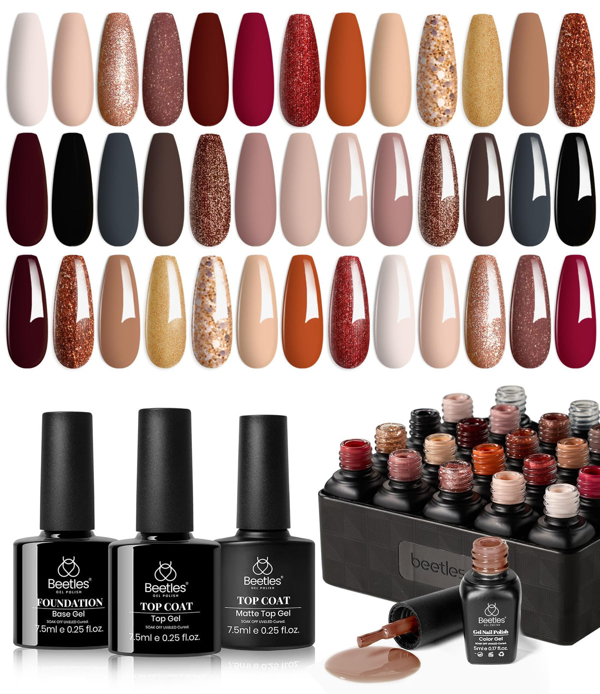 Beetles Gel Polish Set - paleta de tonos rosas para looks diarios.
