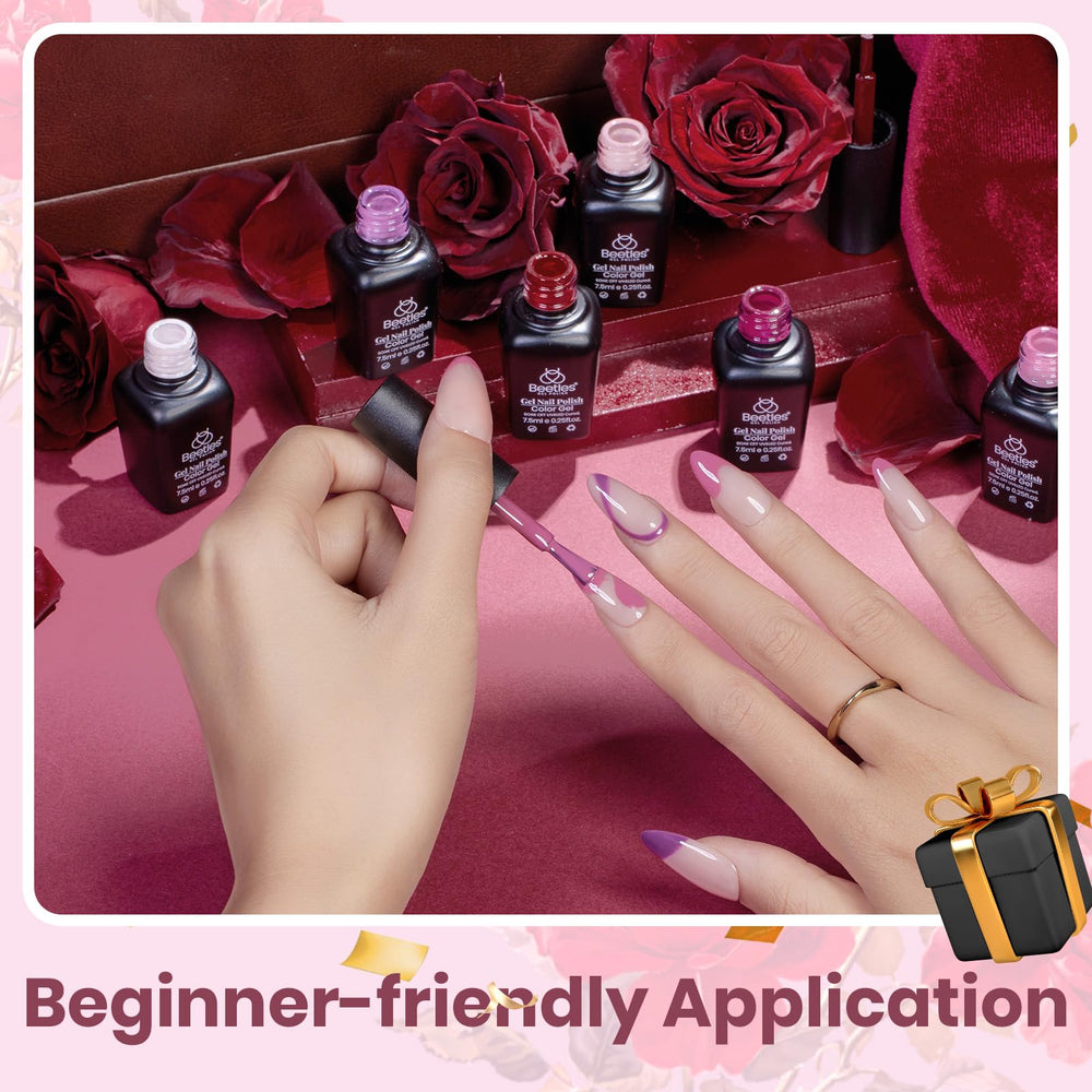 Beetles Gel Polish Set Vino Fino, tono intenso para uñas sofisticadas.