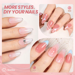 Beetles Gel Polish Susurros de Amor, tonos piel rosados para uñas elegantes.