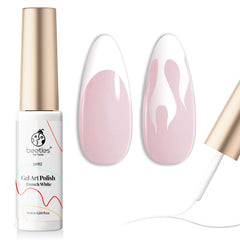 Beetles Gel Polish Swirl: línea blanca sobre frasco para detalles precisos en uñas.