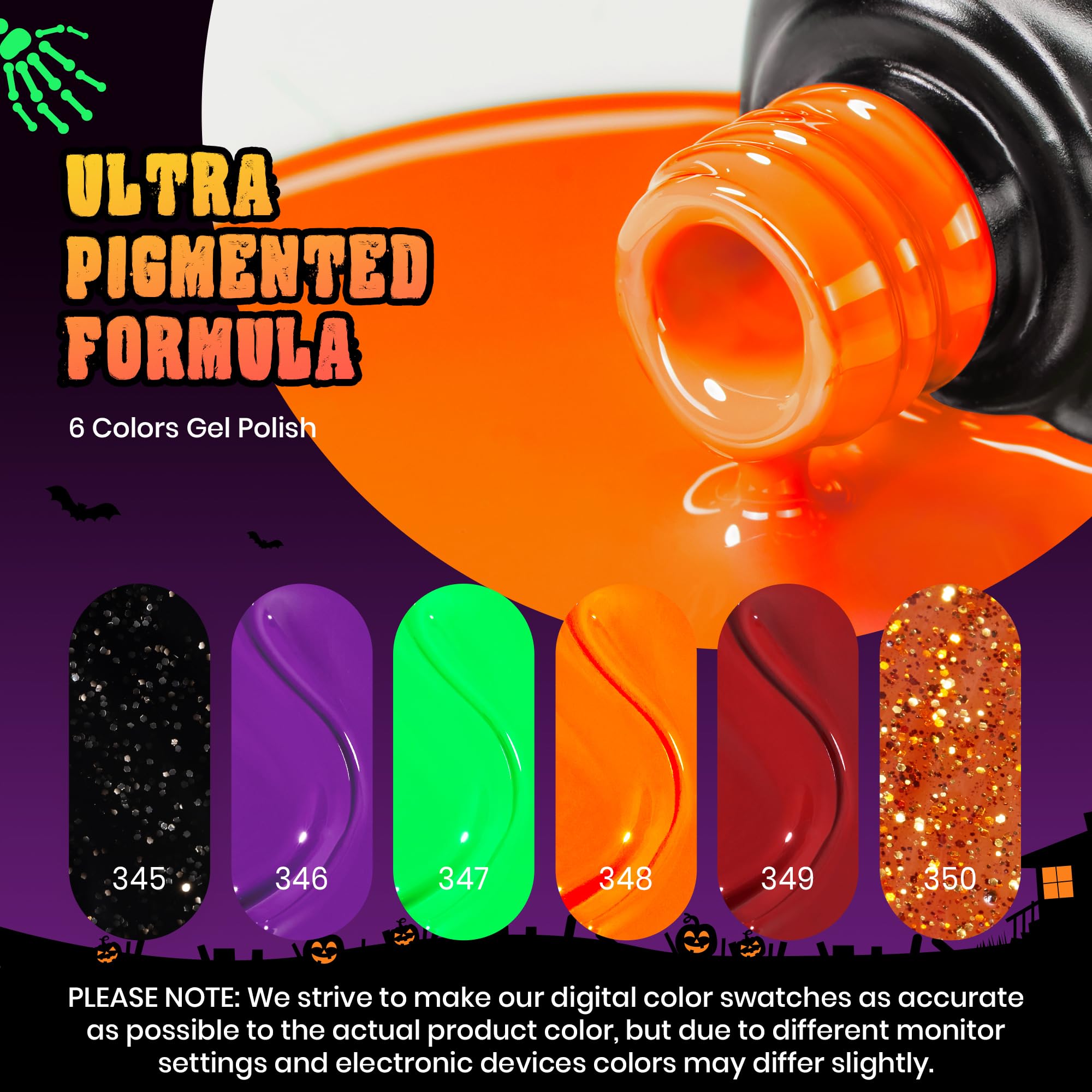 Beetles Gel Polish tono naranja para uñas brillantes y audaces.