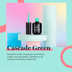 Beetles Gel Polish Verde Cascada muestra color intenso para todo el año.