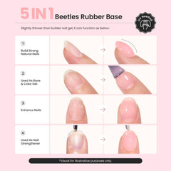 Beetles gel rosa claro acabado suave para uñas