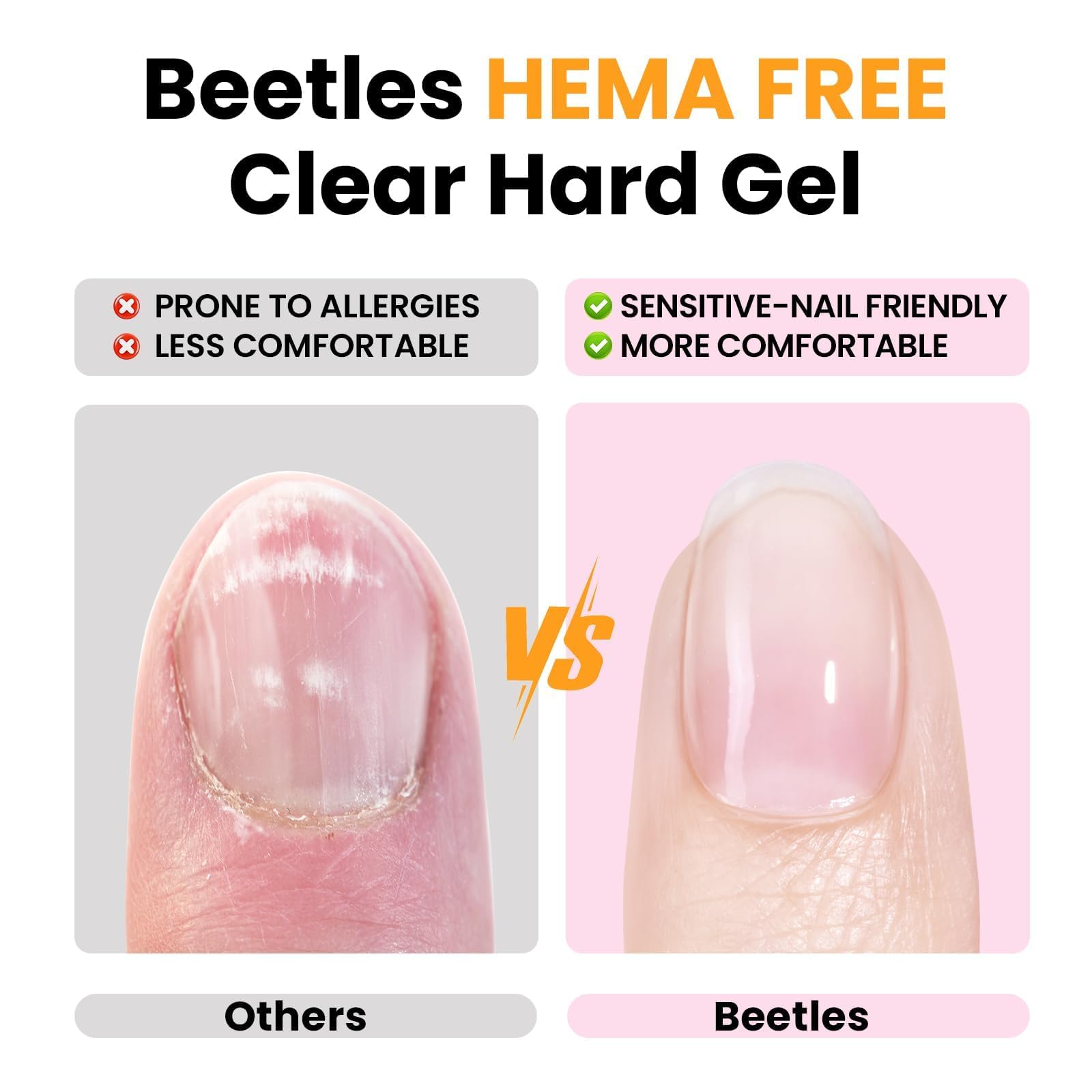 Beetles Gel textura suave facilita la modelación de extensiones con acabado claro.