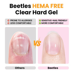 Beetles Gel textura suave facilita la modelación de extensiones con acabado claro.