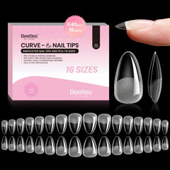 Beetles Gel uñas almendra Curve-EX, detalle de curva para mayor durabilidad.