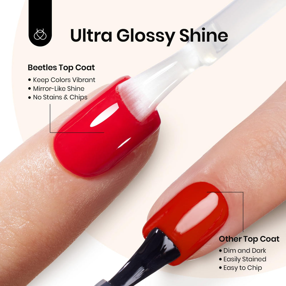 Beetles Gel Top: capa superior con brillo prolongado para uñas.