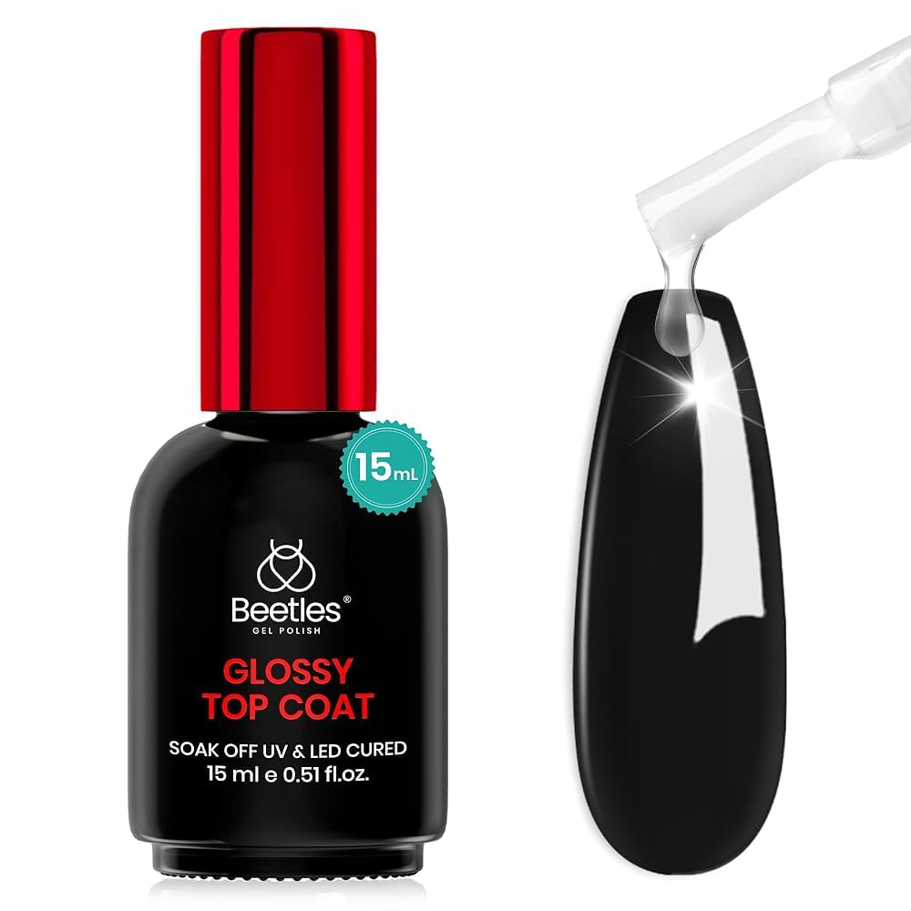 Beetles Gel Top Coat Brillo Espejo 15 ml para acabado duradero