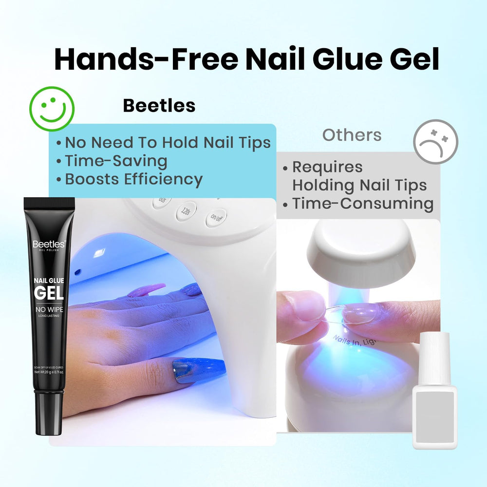 Beetles gel uñas manos libres, manejo cómodo durante el curado.