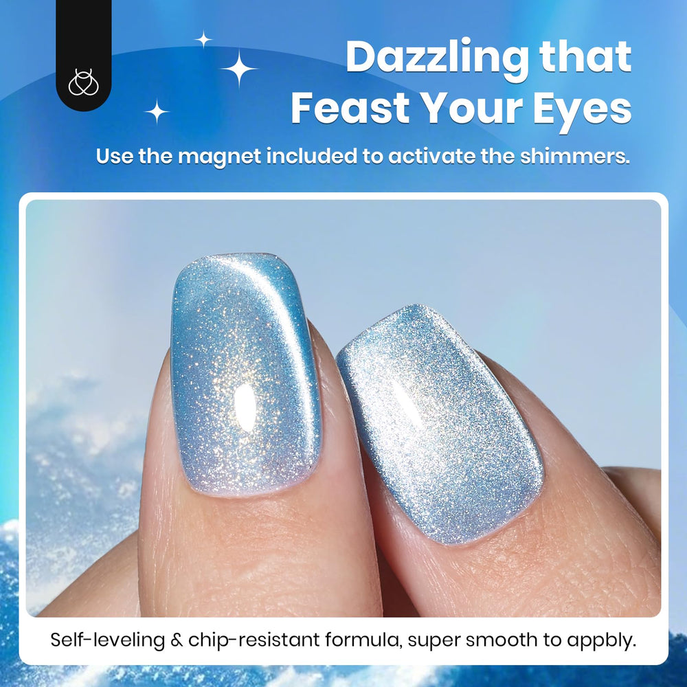 Beetles Gel ojo-gato azul claro, removible con facilidad