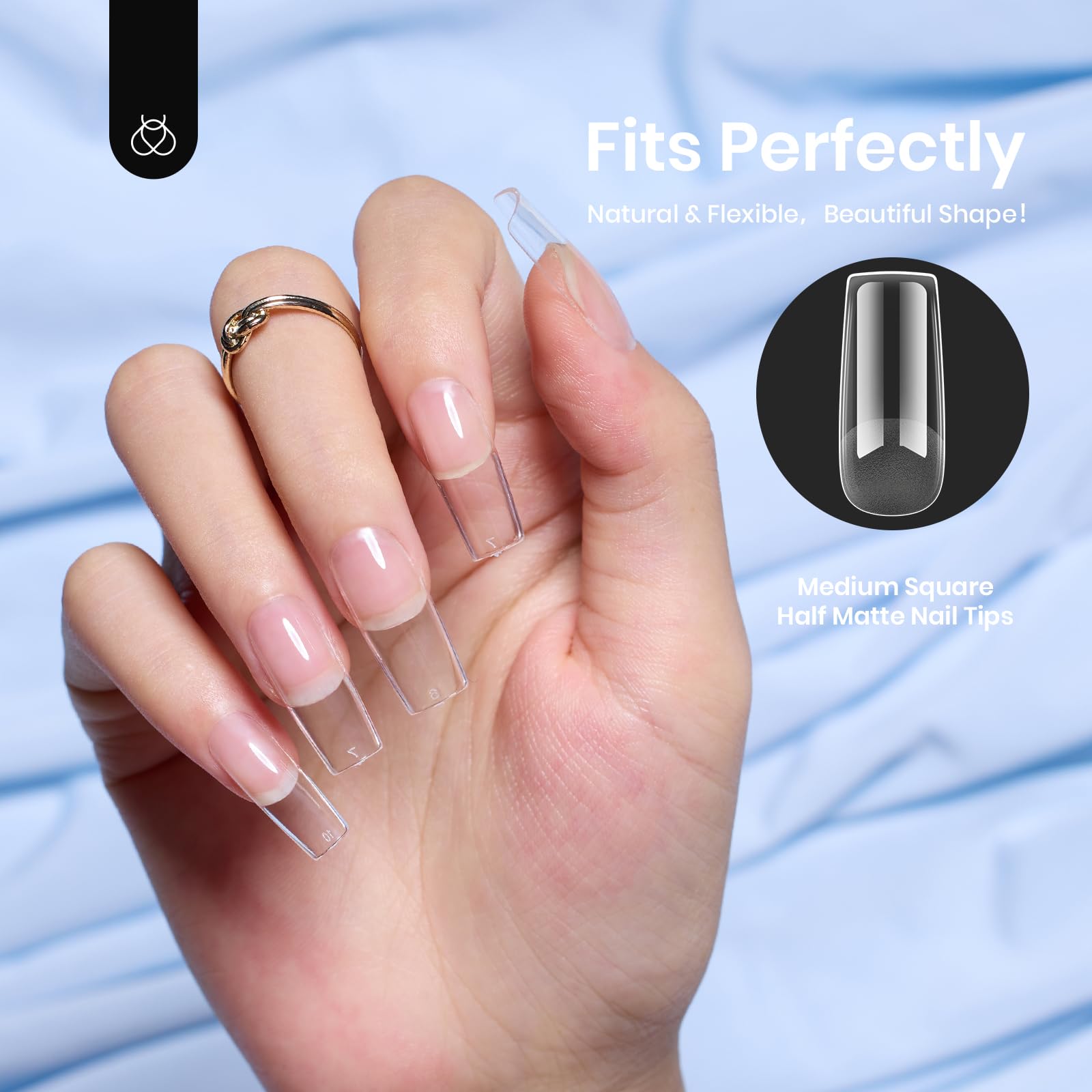 Beetles Gelly Tips adhesión resistente para uñas extendidas