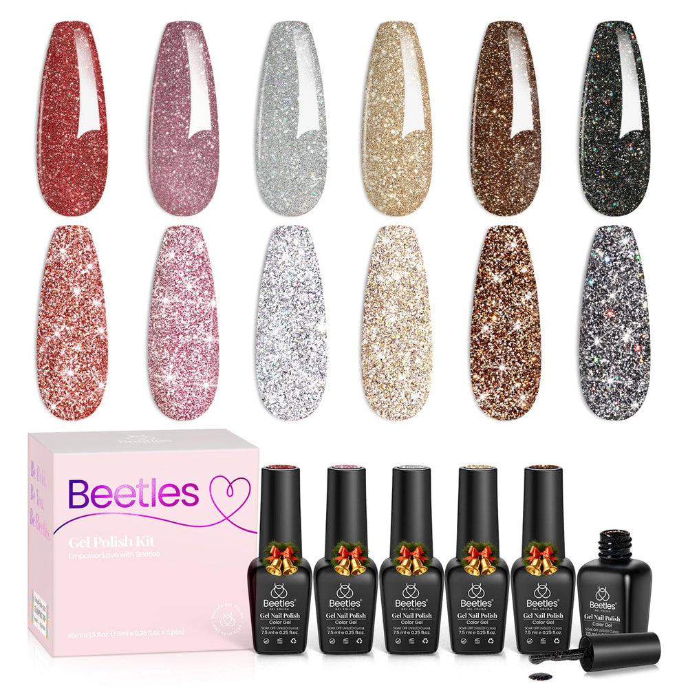 Beetles Glitter Gel Uñas c314, tono brillo para un acabado de alto impacto.