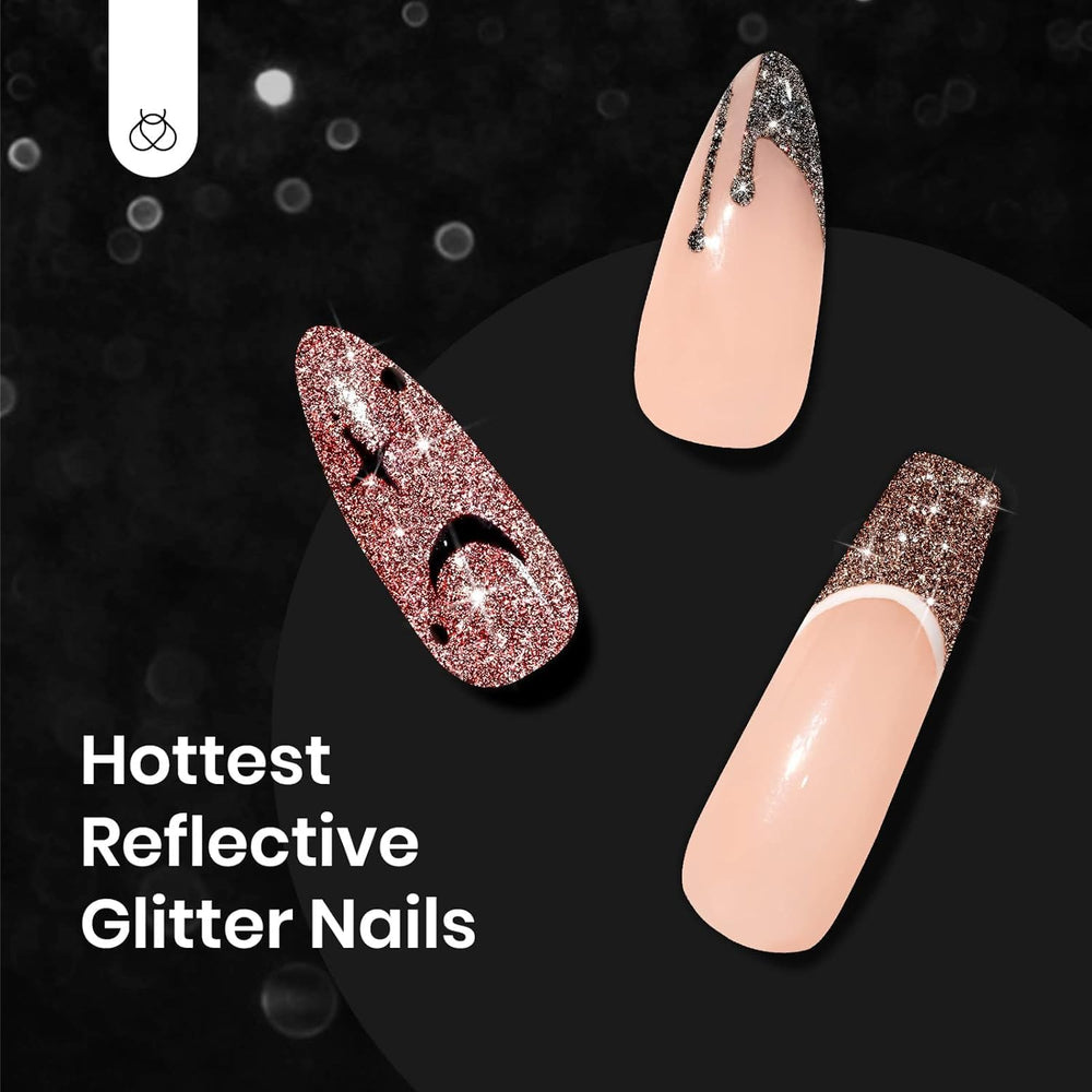 Beetles Glitter Gel Uñas c318, destellos multicolores para estilo festivo.
