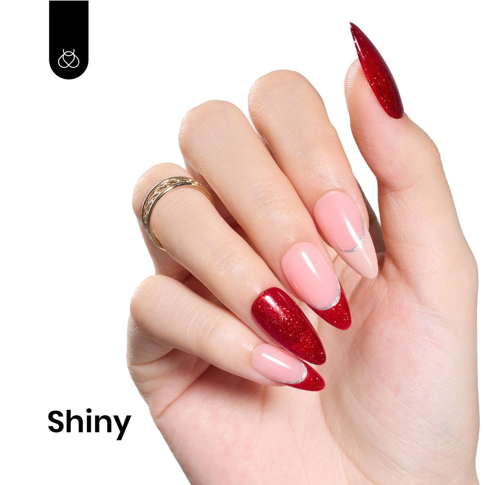 Beetles Glitter Rojo Brillante en acabado uñas, brillo intenso y glam