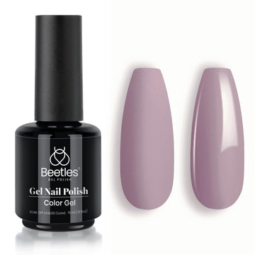 Beetles Gris Morado Gel Polish botella, color intenso para uñas duraderas.