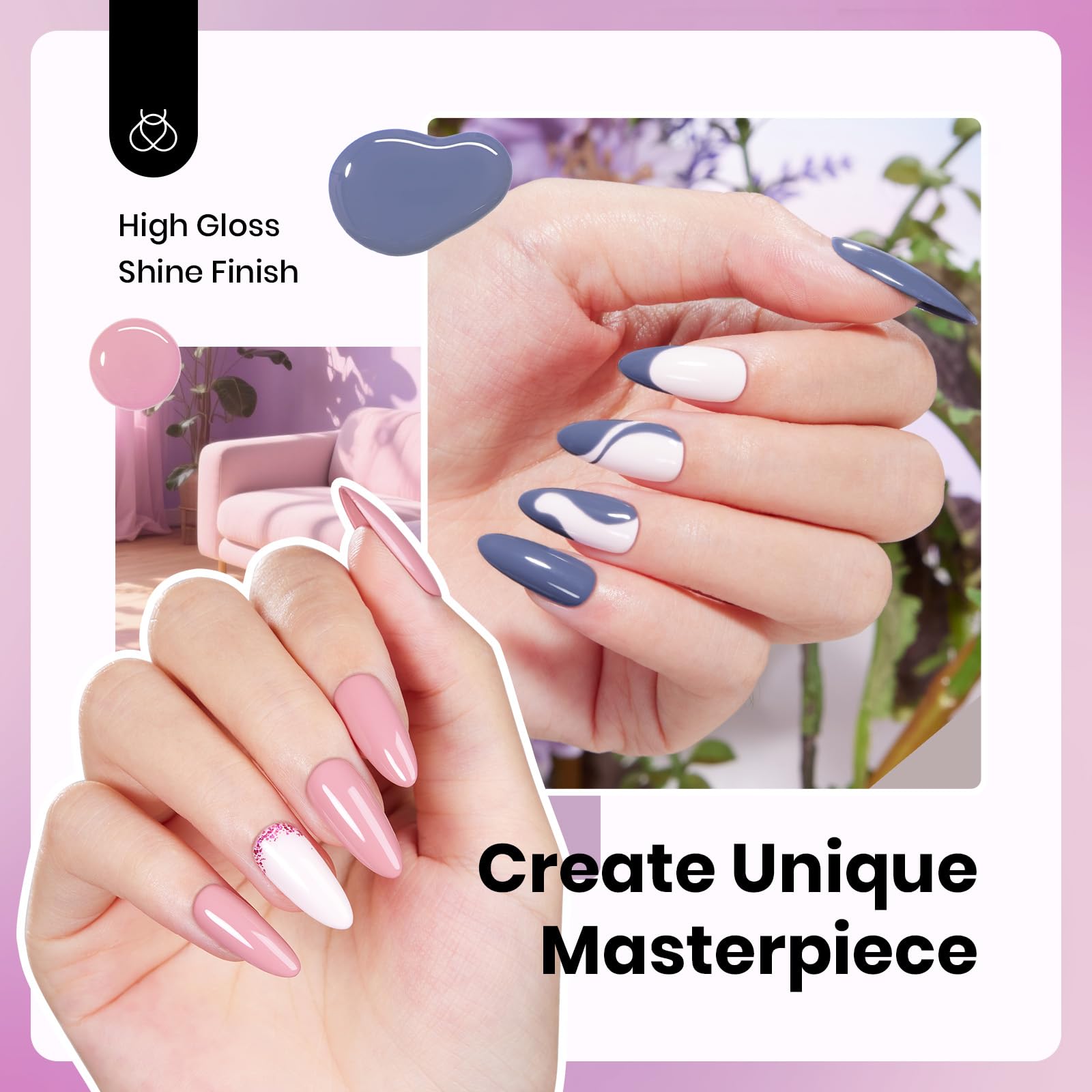 Beetles Hema-Free gel polish set in baby blue for fresh pastel nails