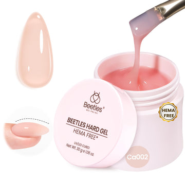 Beetles HEMA-Free Gel duro para uñas, aplicación suave y control de forma precisa.