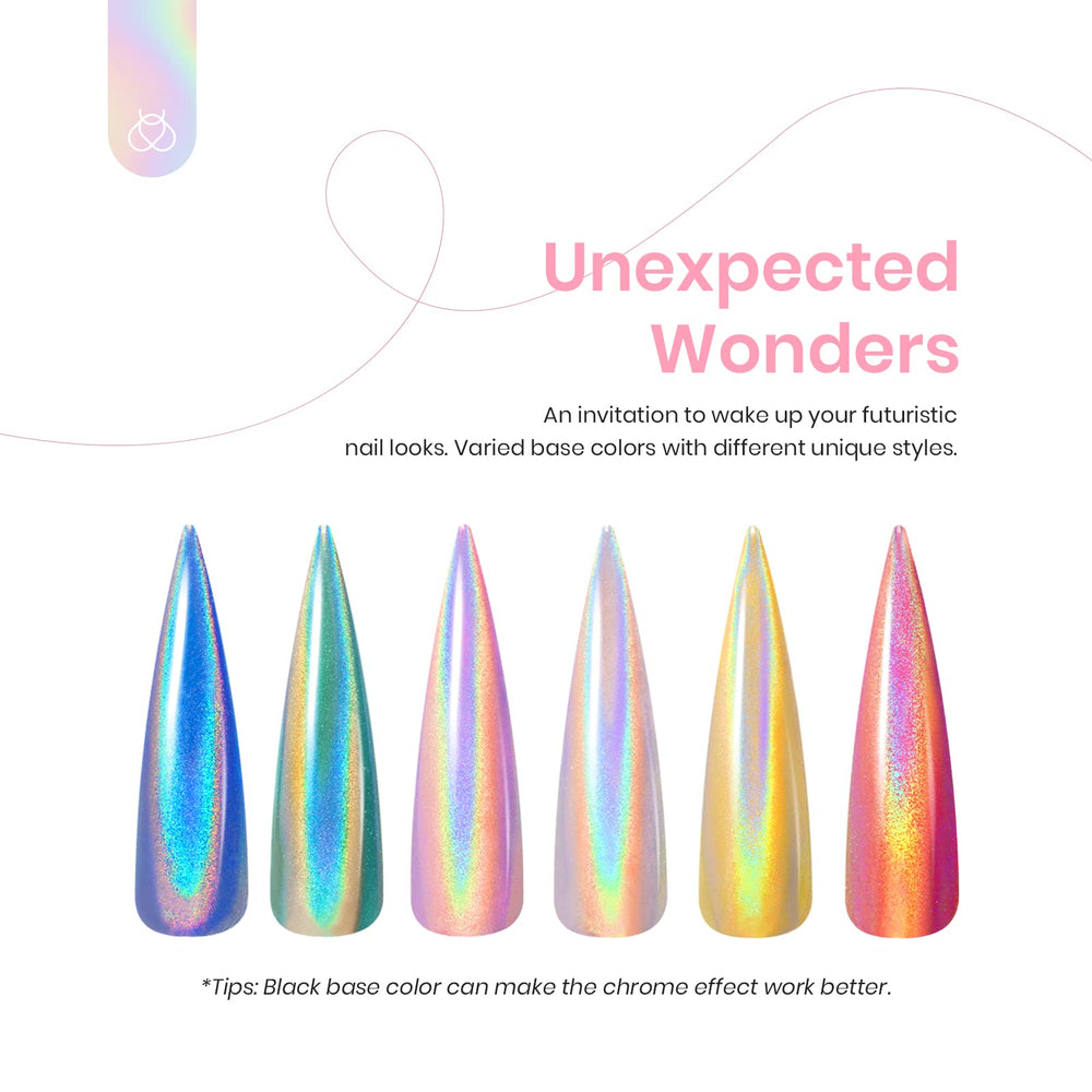 Beetles polvo holografico uñas iridiscente, crea efecto arcoiris para uñas.