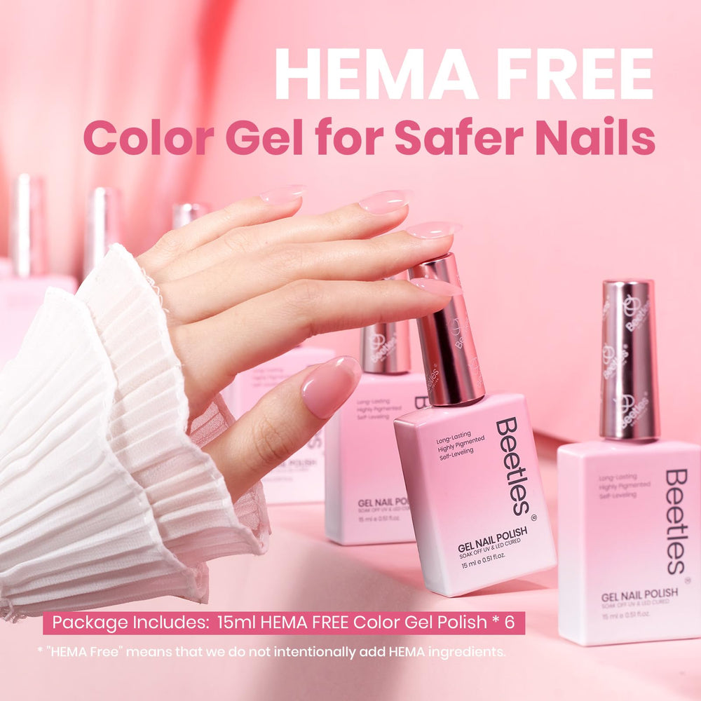Beetles Jelly Gel efecto transparente en uñas para un look de cristal.