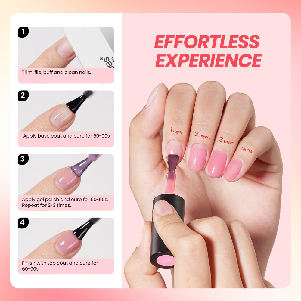 Conjunto Nude Rosado Beetles Jelly Gel para uñas modernas.