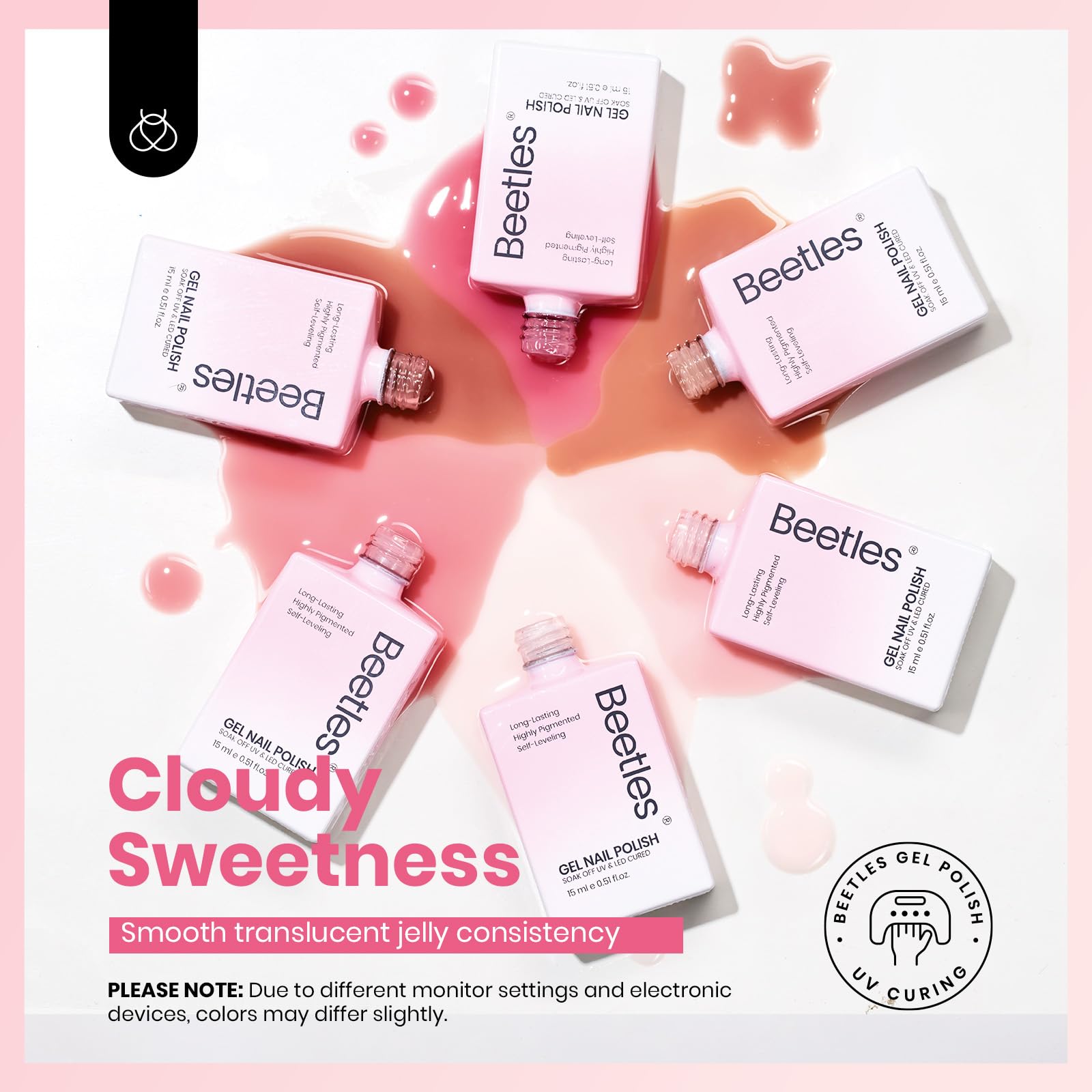 Beetles Jelly Gel kit regalo, diseño elegante para belleza.