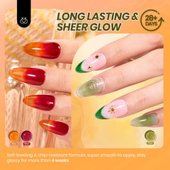 Beetles Jelly Gel Set curado UV con acabado brillante y duradero