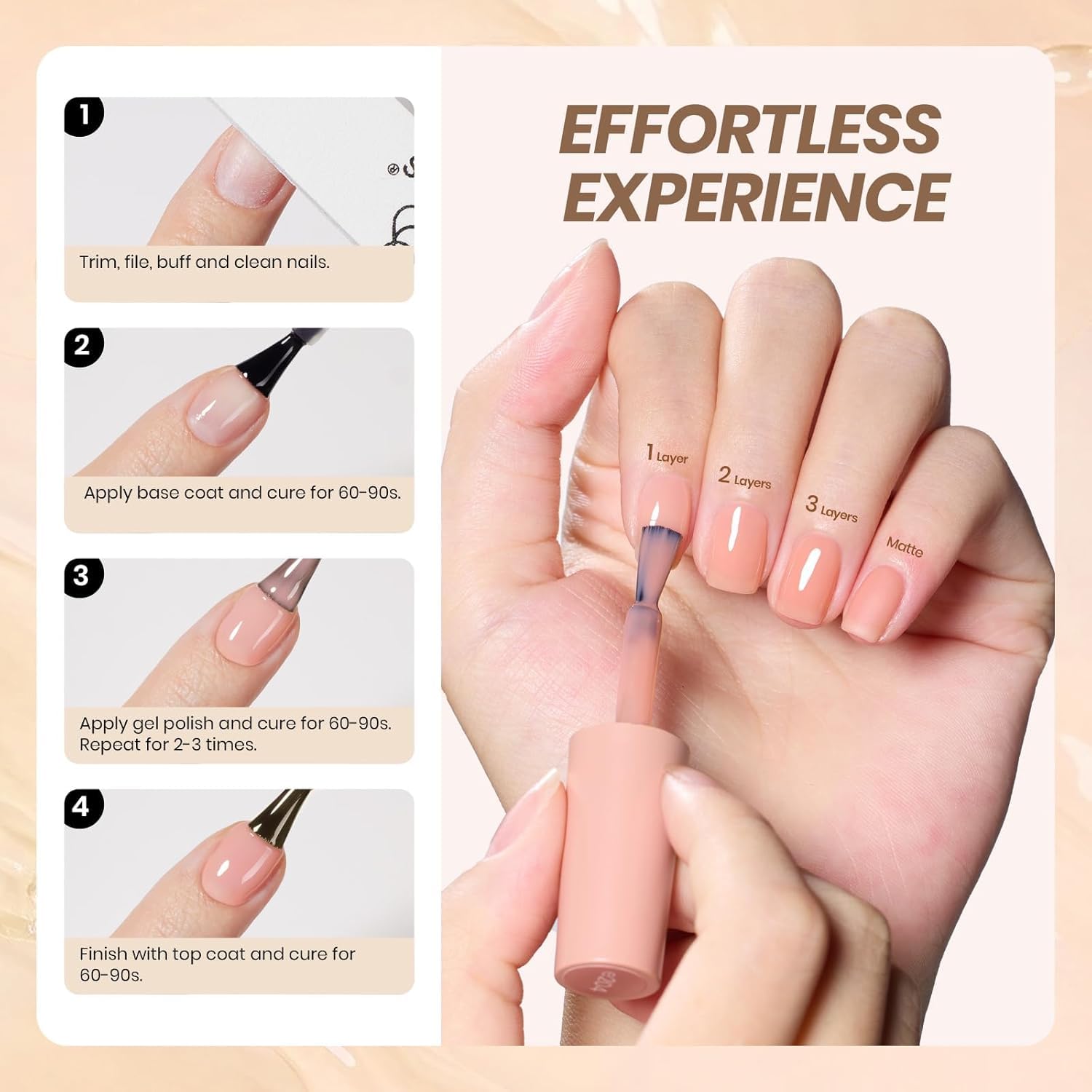 Beetles Jelly Gel efecto translúcido, ideal para frances o swirl.