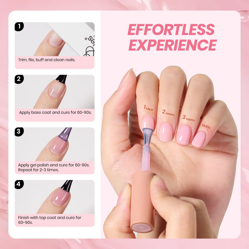 Beetles Jelly Gel Rosa Desnudo: tono neutro para uñas francesas limpias.