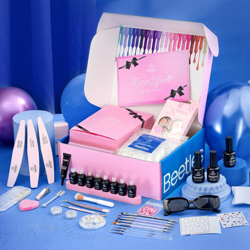 Beetles Jelly Gel Set, kit completo de uñas con herramientas incluidas para DIY en casa.