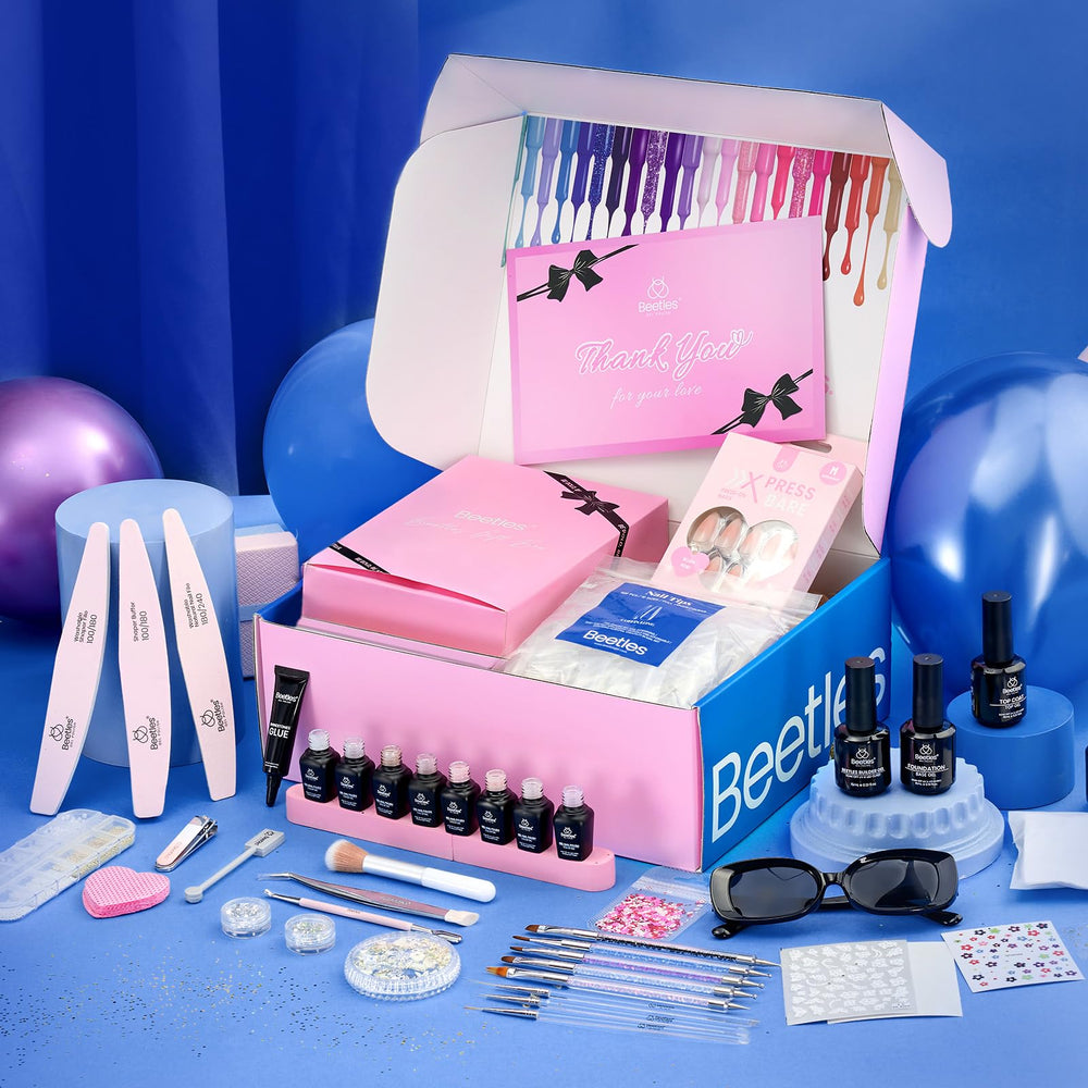 Beetles Jelly Gel Set, kit completo de uñas con herramientas incluidas para DIY en casa.
