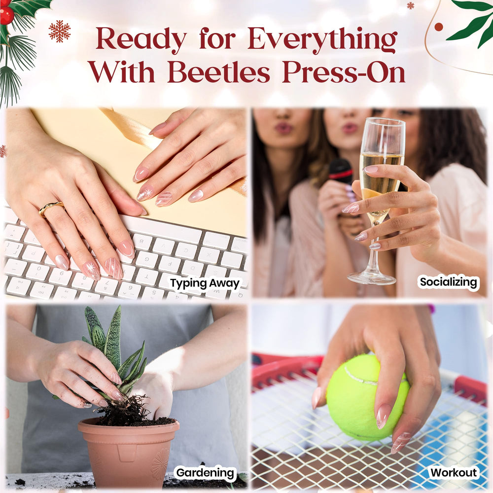 Beetles kit disenios navidad para uñas