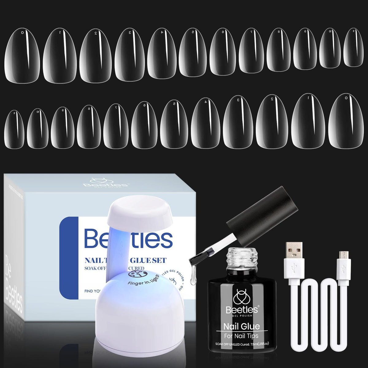 Beetles Kit Gel Uñas: lámpara de curado portátil para secado rápido