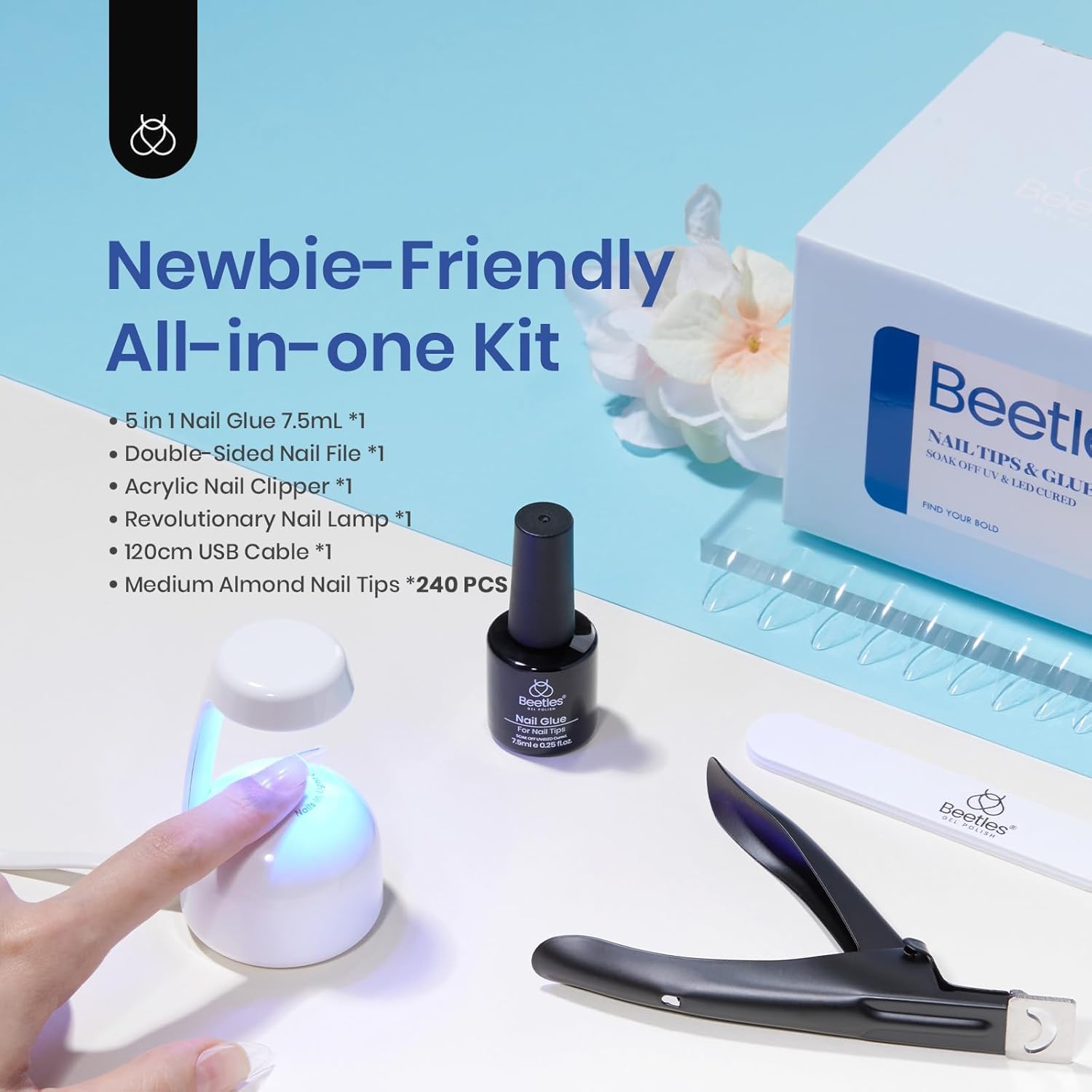 Beetles lampara uv-led para secado rapido del gel