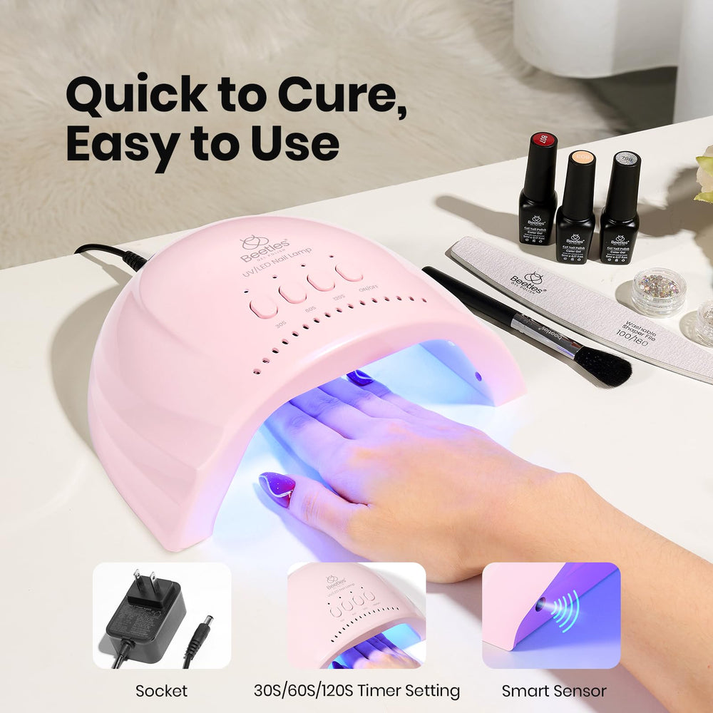 Beetles lampara UV para uñas con temporizadores de 30, 60 y 120 segundos.