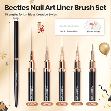 Beetles Liner Pinceles 9 mm para líneas largas y detalladas