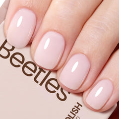 Beetles gel de uñas Milky Pink: bote visible para uso diario con acabado translúcido y suave.