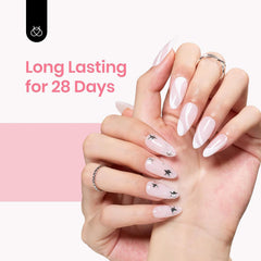 Beetles gel de uñas Milky Pink: curado UV para fijación rápida y duradera.