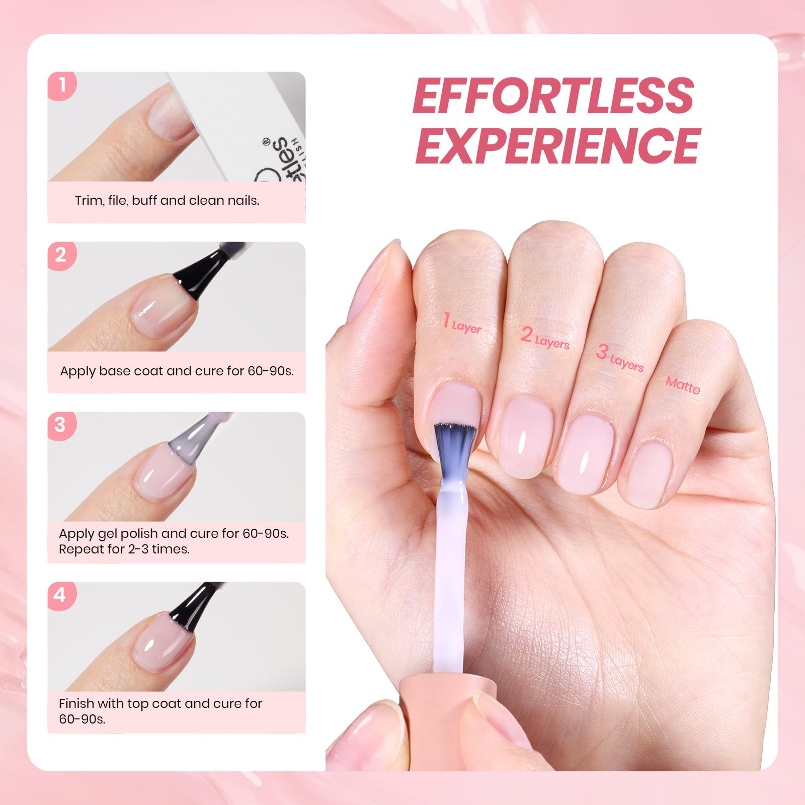 Beetles gel de uñas Milky Pink: prueba previa en piel y consejos para prolongar la duración.