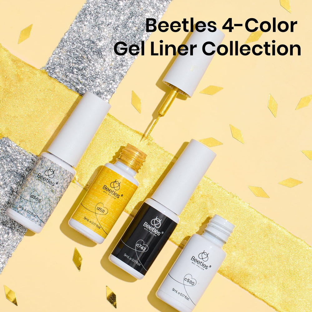 Beetles Nail Art Liner Gel Set, empaque de lujo para regalo.