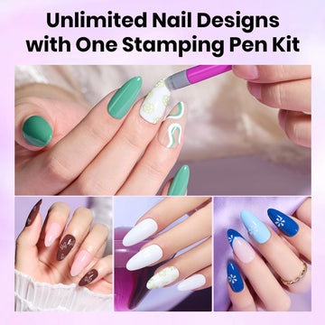Beetles Gel Polish bolígrafo de estampado hojas para patrones sutiles en uñas.