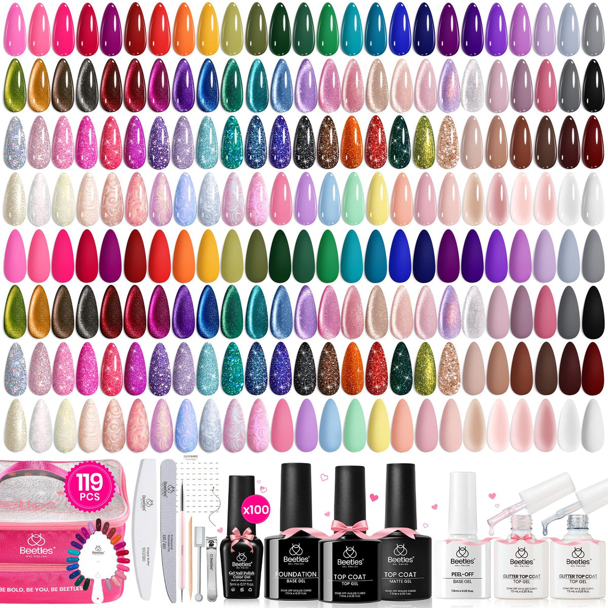 Beetles Nail Nook con 100 colores para combinaciones infinitas