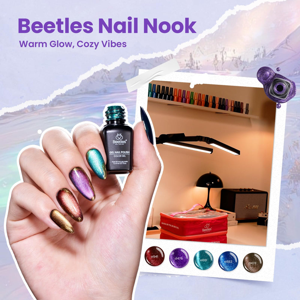 Efecto ojo de gato Beetles Nail Nook añade profundidad y destellos